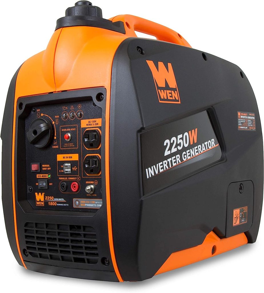 WEN 56225i 2250-Watt Gas Powered Portable Inverter Generator with Fuel Shut-Off